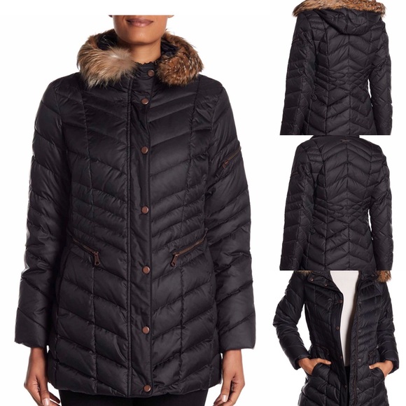 Andrew Marc Raleigh Coyote Fur Trim Quilted Jacket - Picture 2 of 7